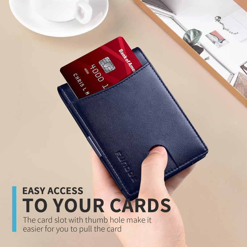RUNBOX Slim Novelty Wallets for Men RFID Blocking 11 Card Holder Minimalist Small Leather Bifold Men's Front Pocket Wallet Gift Box - Image 4